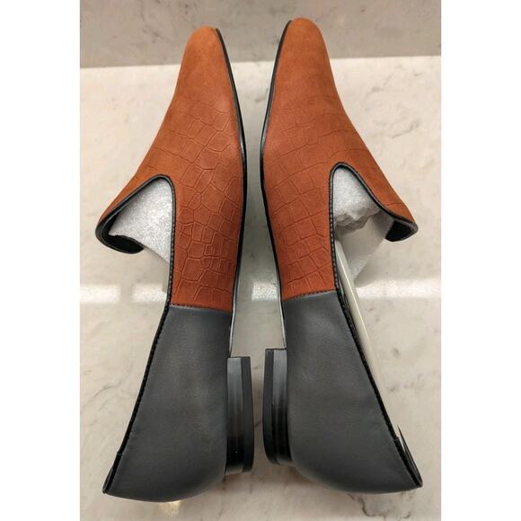 LOGO Meryl Leather Slip on Loafers Maple Sugar/Pewter 8.5 NEW Lori Goldstein - Picture 5 of 7